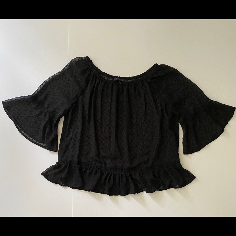 Tommy  Hilfiger black Peasant Top